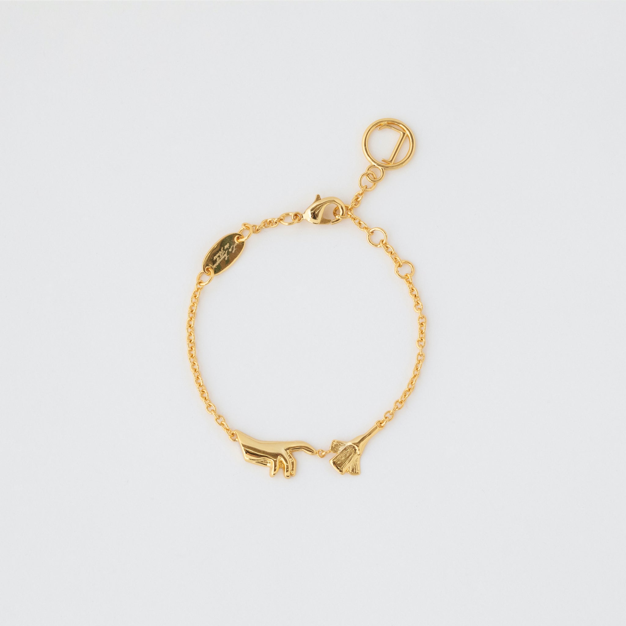 HAND AND FLOWER BRACELET K18 GOLD