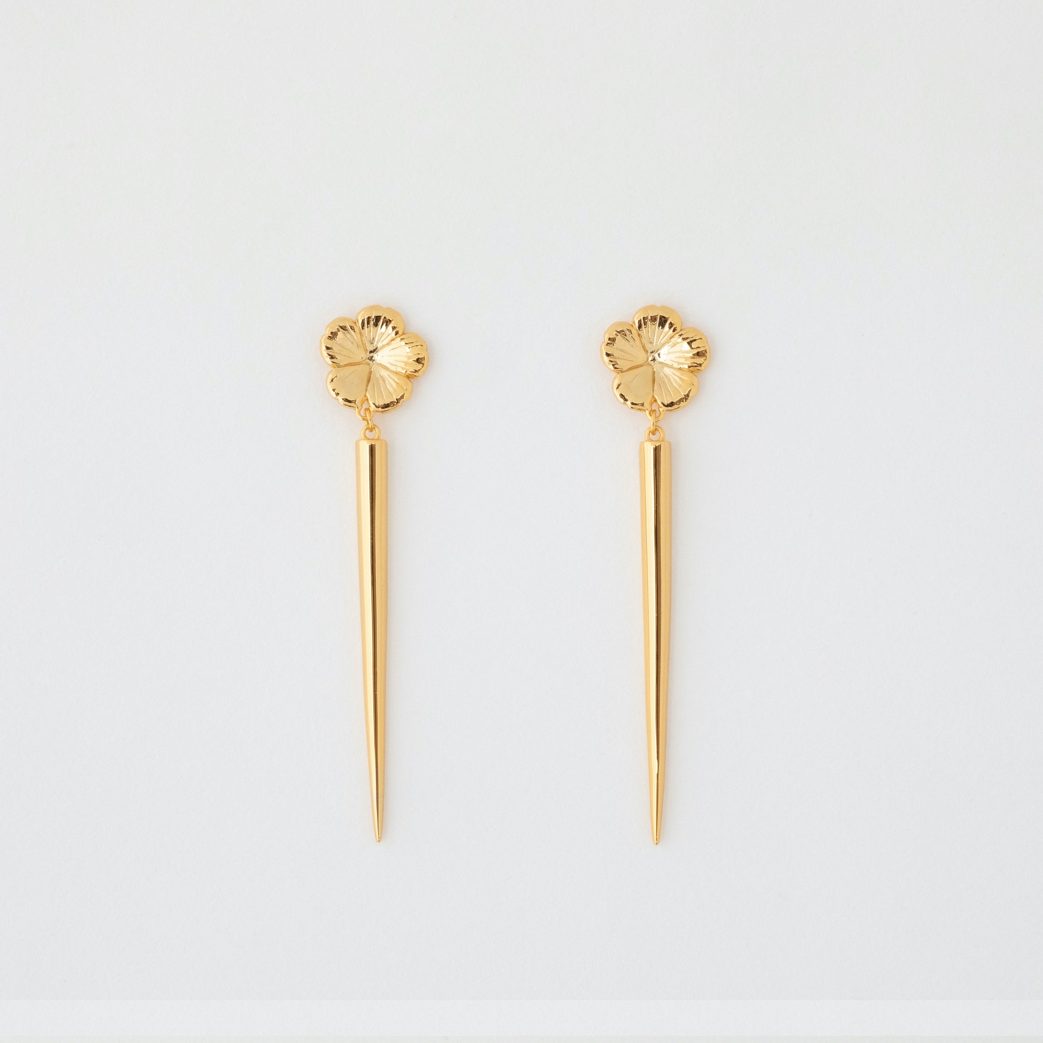 FLOWER AND SPIKE EARRINGS K18 GOLD