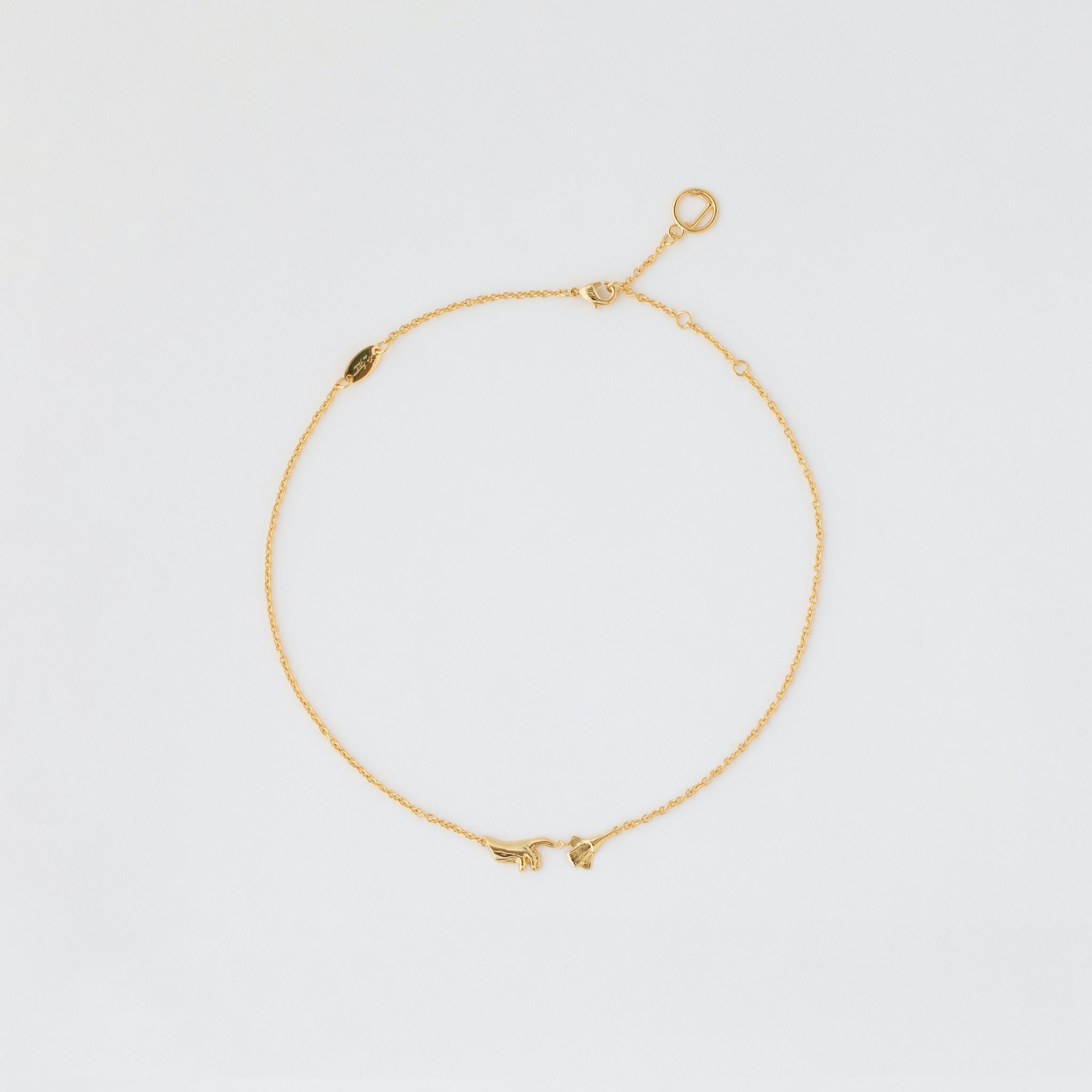 HAND AND FLOWER NECKLACE K18 GOLD